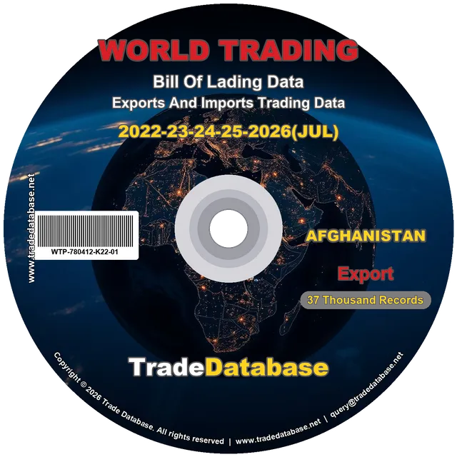 Afghanistan Export BL Data 2022-2026 CD