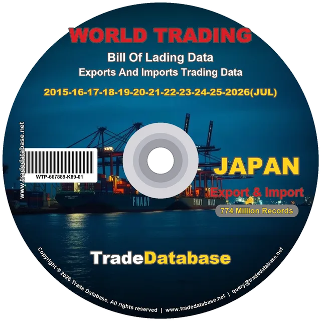 Japan Export & Import BL Data 2015, 16, 17, 18, 19, 20, 21 + 2022, 23, 24, 25, 26 (upto July)