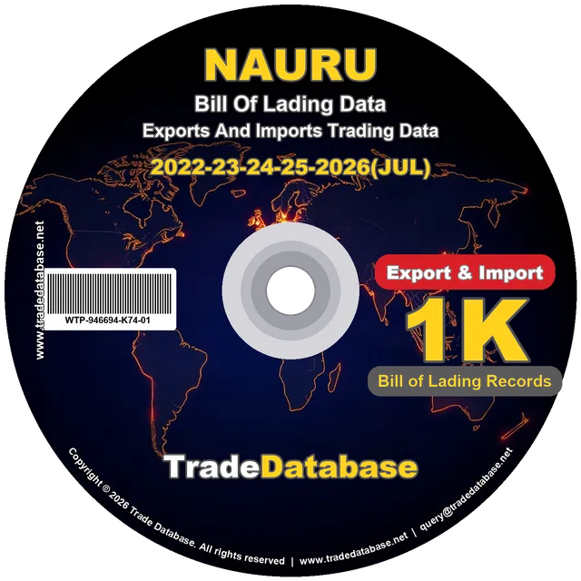 Nauru Export & Import BL Data 2022-2026 CD