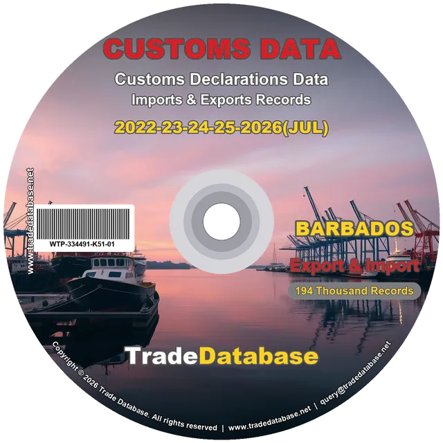 Barbados Customs Data 2022-2026 (Export & Import)