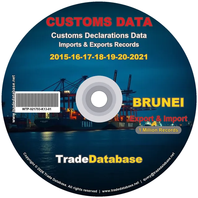 Brunei Customs Data 2015-2021 (Export & Import) CD