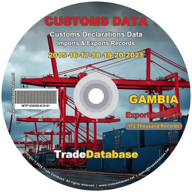 Gambia Customs Data 2015-2021 (Export & Import) CD