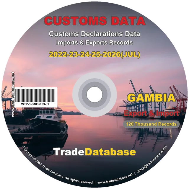 Gambia Customs Data 2022-2026 (Export & Import) CD