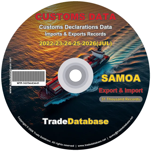 Samoa Customs Data 2022-2026 (Export & Import)