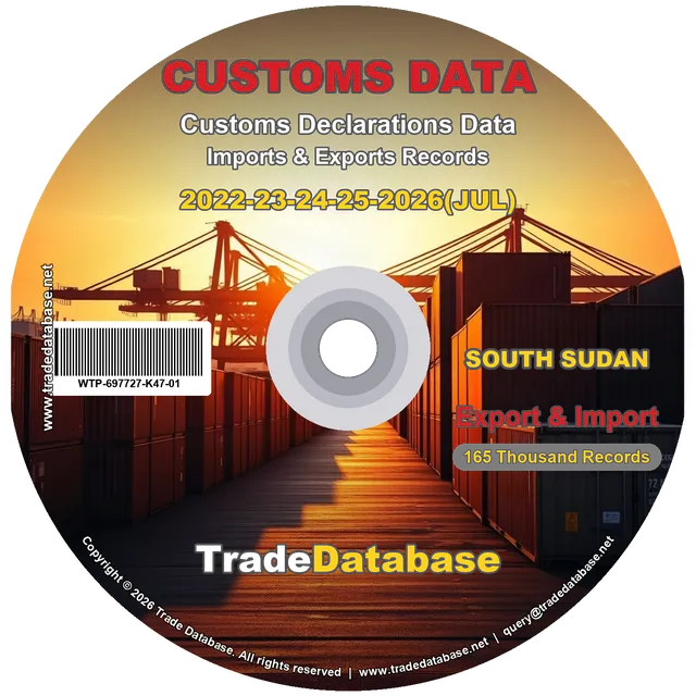 South Sudan Customs Data 2022-2026 (Export & Import) CD