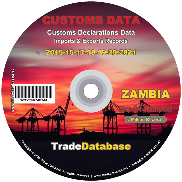 Zambia Customs Data 2015-2021 (Export & Import) CD